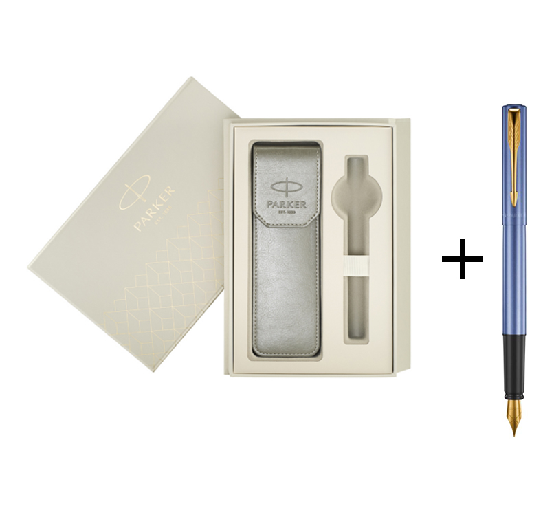 派克威雅XL青出于蓝金夹墨水笔+笔袋礼盒套装